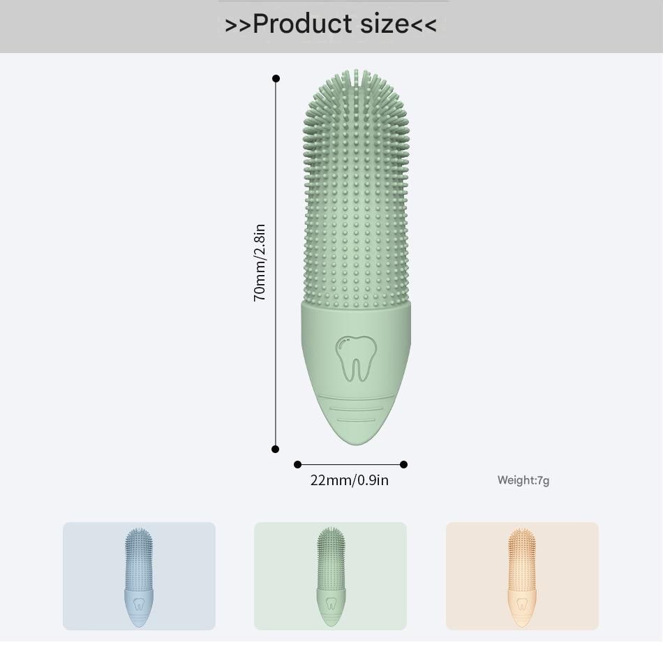 Yellow Silicone Pet Finger Toothbrush for Cats and Dogs - Soft Dental Care view 7