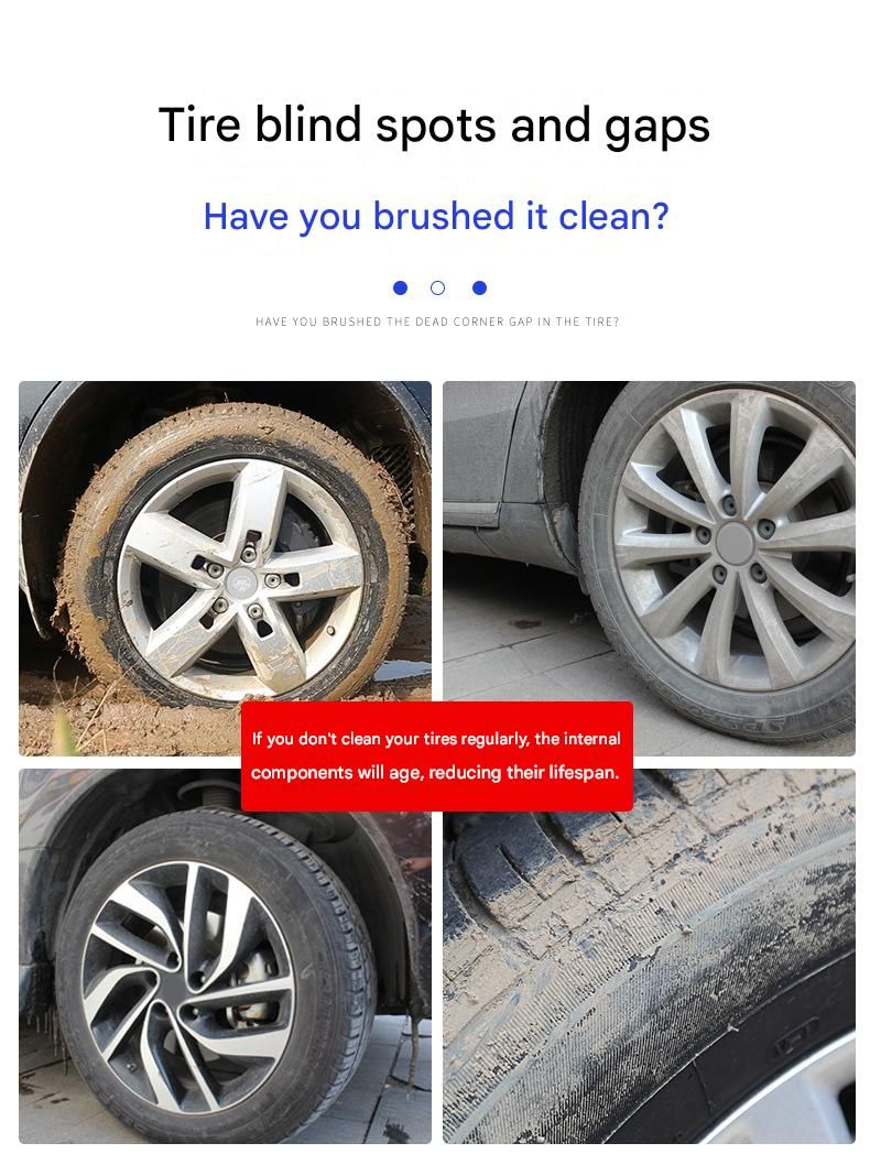 3-piece Car Tyre and Wheel Rim Cleaning Brush - Heavy Duty PP Bristles view 3