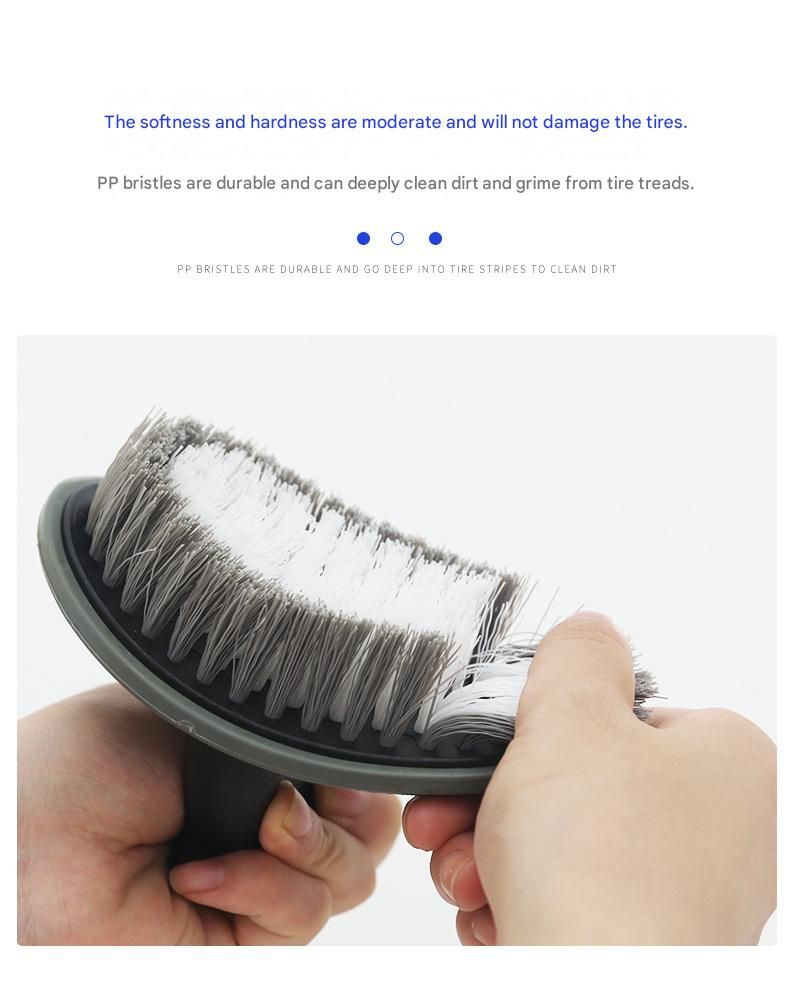 3-piece Car Tyre and Wheel Rim Cleaning Brush - Heavy Duty PP Bristles view 4