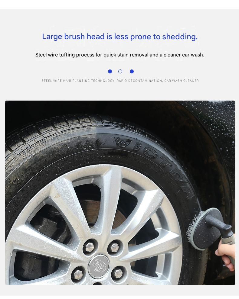 3-piece Car Tyre and Wheel Rim Cleaning Brush - Heavy Duty PP Bristles view 5