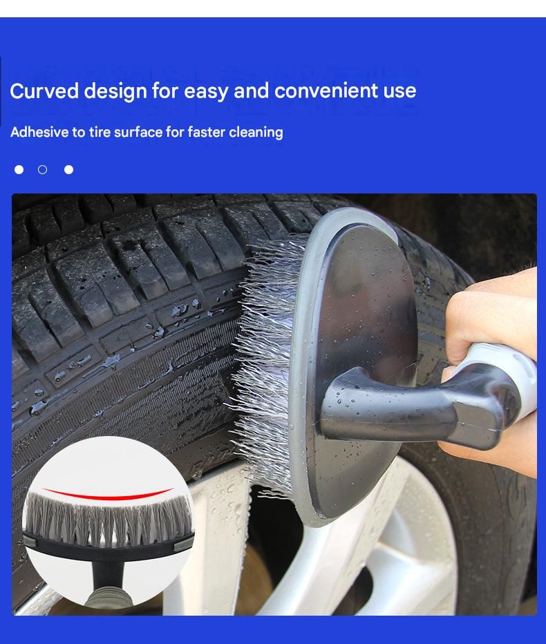 3-piece Car Tyre and Wheel Rim Cleaning Brush - Heavy Duty PP Bristles view 6