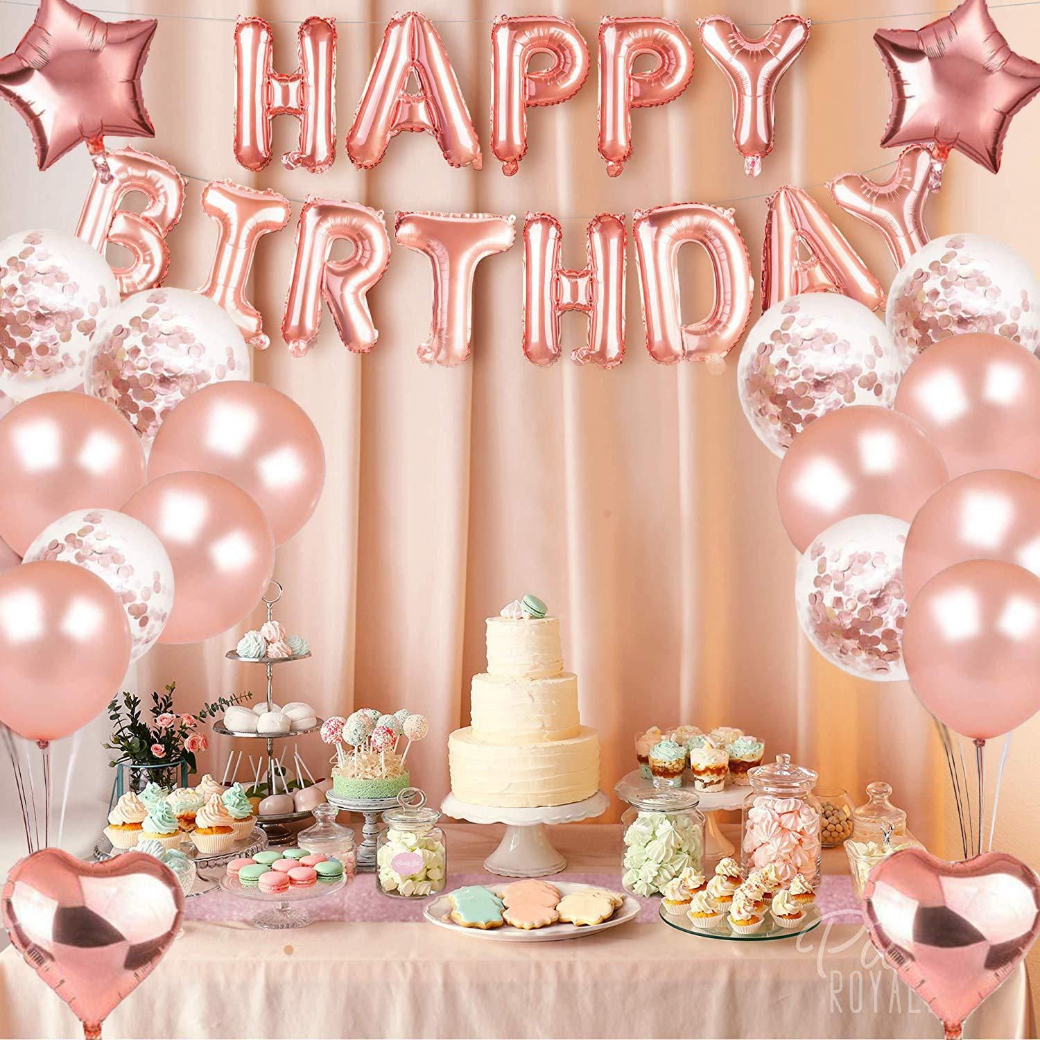 Rose Gold 30th Birthday Balloon Decoration Set - Foil Number Balloons view 5