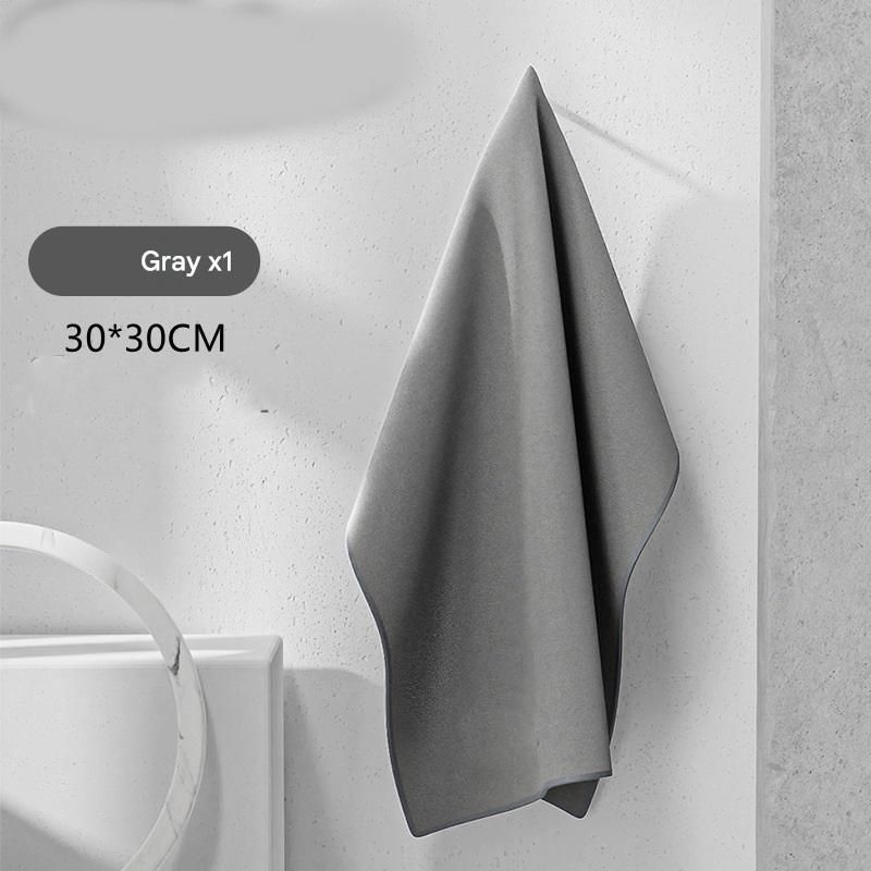 30*30 cm Grey Coral Fleece & Suede Microfiber Cloth Double-Sided Car Wash Towel