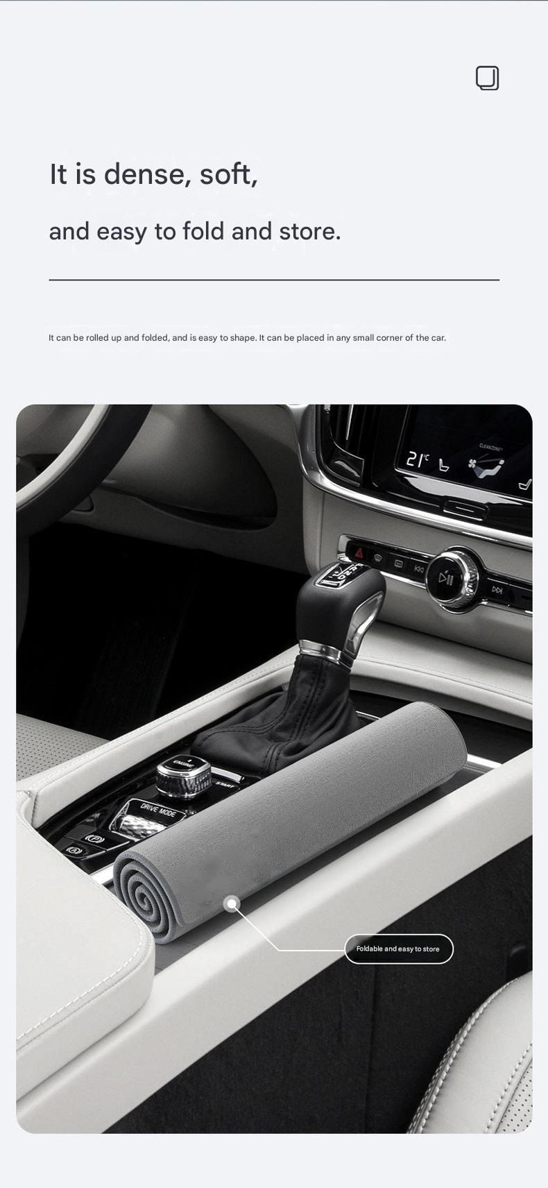 30*30 cm Grey Coral Fleece & Suede Microfiber Cloth Double-Sided Car Wash Towel view 7