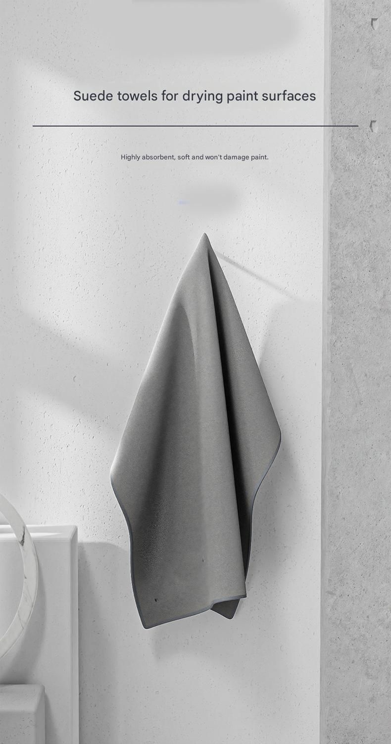 30*40 cm Grey Coral Fleece & Suede Microfiber Cloth Double-Sided Car Wash Towel view 2