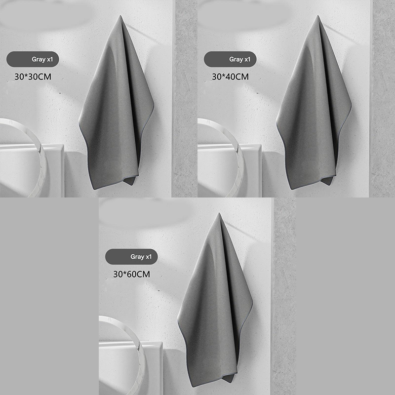 3-piece Grey Coral Fleece & Suede Microfiber Cloth Double-Sided Car Wash Towel