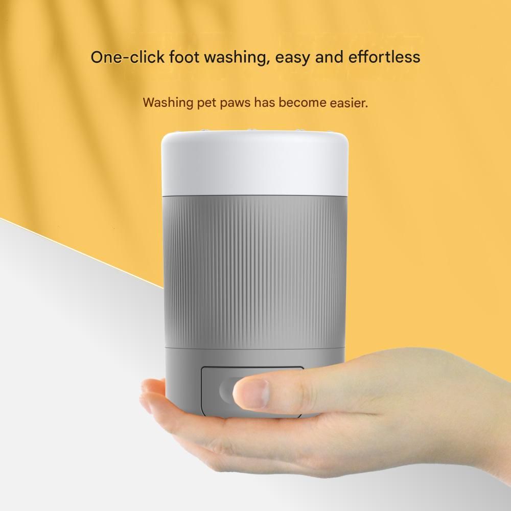 Grey Pet Paw Cleaner Cup - Portable Dog Foot Washer with Soft Silicone view 3