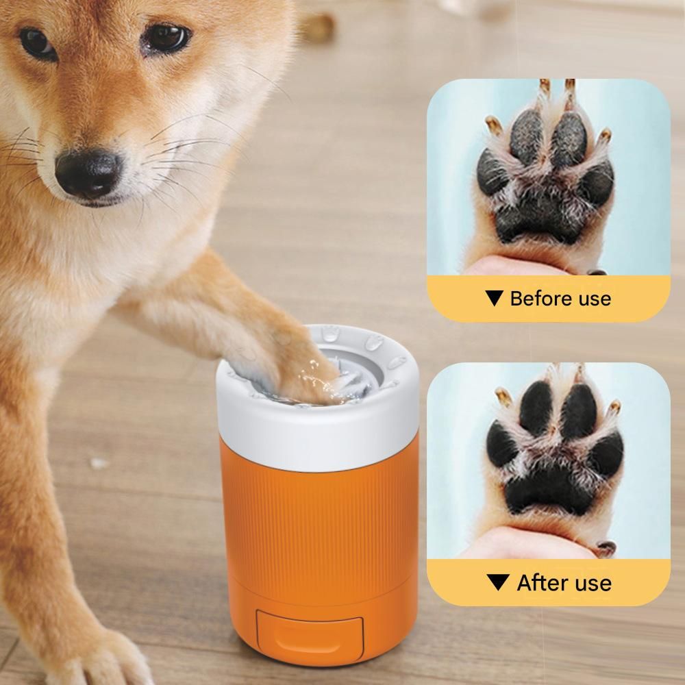Grey Pet Paw Cleaner Cup - Portable Dog Foot Washer with Soft Silicone view 4
