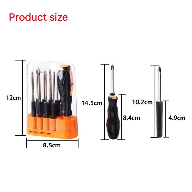 8-in-1 Black and Orange Multi-Bit Screwdriver Set - Compact Precision Tool Kit view 3