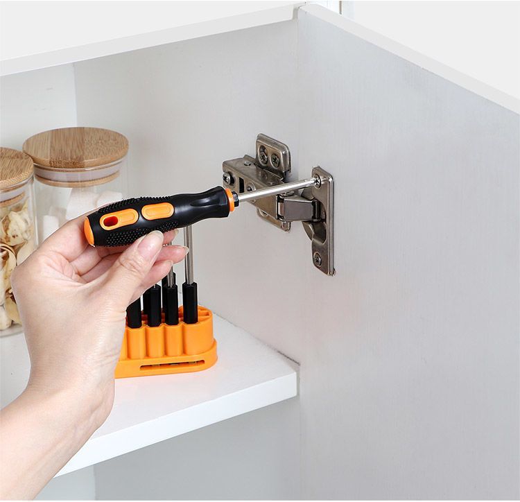 8-in-1 Black and Orange Multi-Bit Screwdriver Set - Compact Precision Tool Kit view 7
