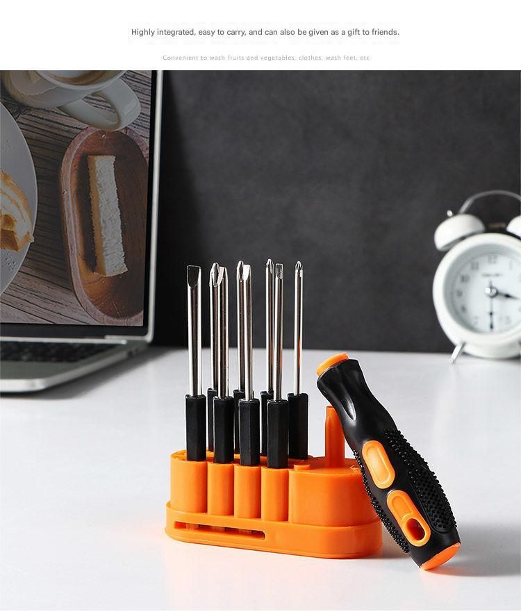 8-in-1 Black and Orange Multi-Bit Screwdriver Set - Compact Precision Tool Kit view 9