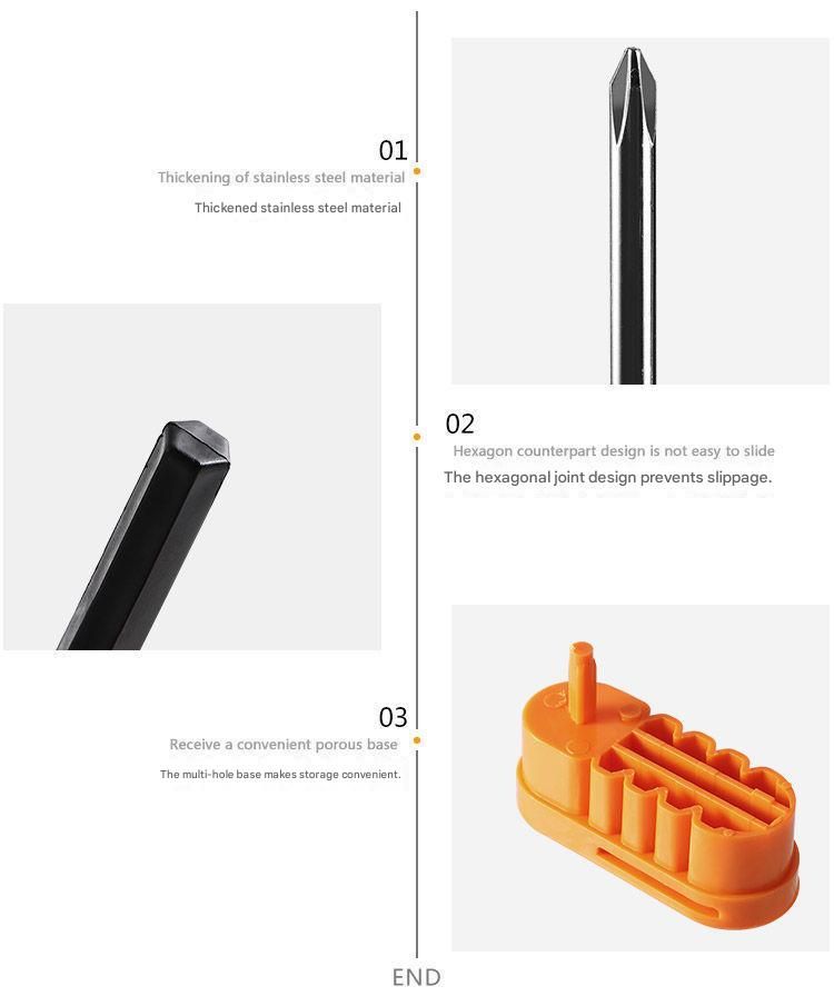 8-in-1 Black and Orange Multi-Bit Screwdriver Set - Compact Precision Tool Kit view 10