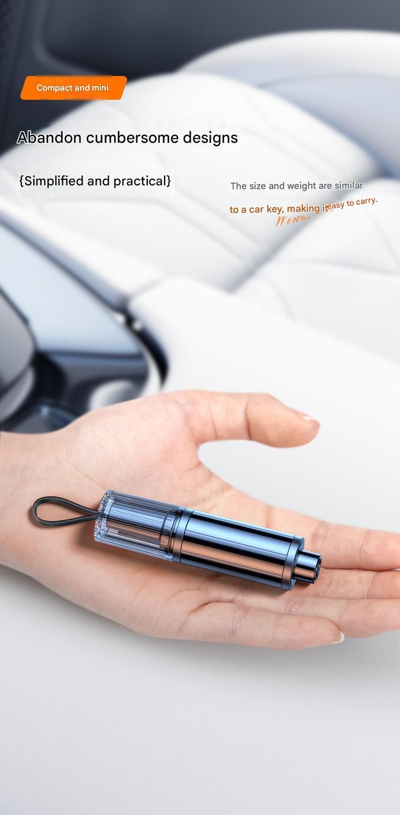 Black 2-in-1 Car Window Breaker and Seatbelt Cutter - Tungsten Steel Tip view 7