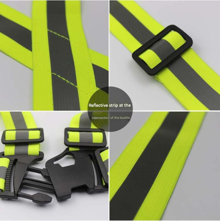 Purple Adjustable Reflective Safety Vest - High Visibility Elastic Straps for view 5