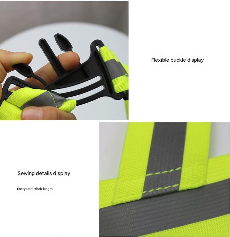 Red Adjustable Reflective Safety Vest - High Visibility Elastic Straps for view 4