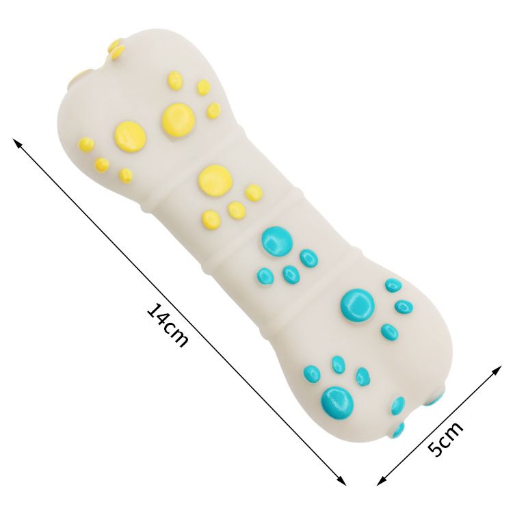 Yellow and Blue Spiked ring barbell Durable TPR Dog Chew Toys Set - for Teeth