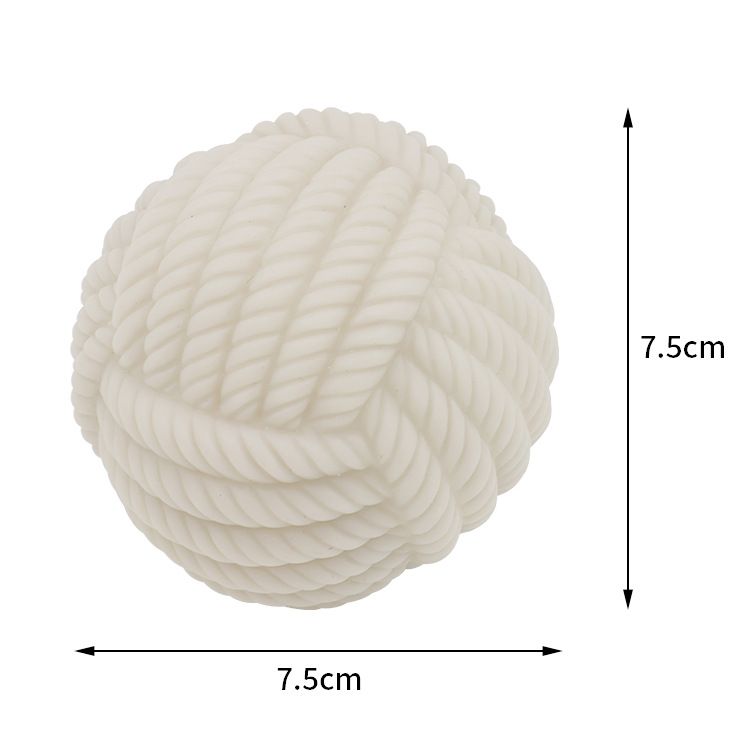 White Rope Ball Durable TPR Dog Chew Toys Set - for Teeth Cleaning - Non-Toxic