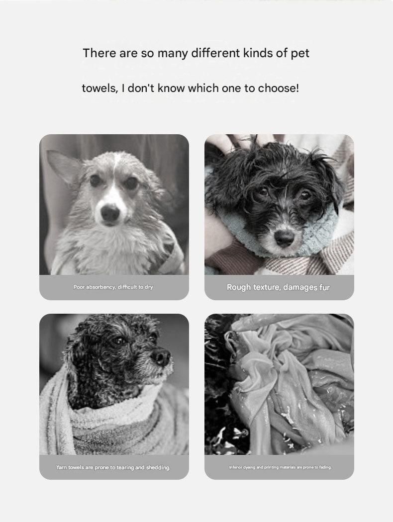 Grey and White L Size Super Absorbent Dog Bathrobe – Quick-Dry Coral Fleece view 6