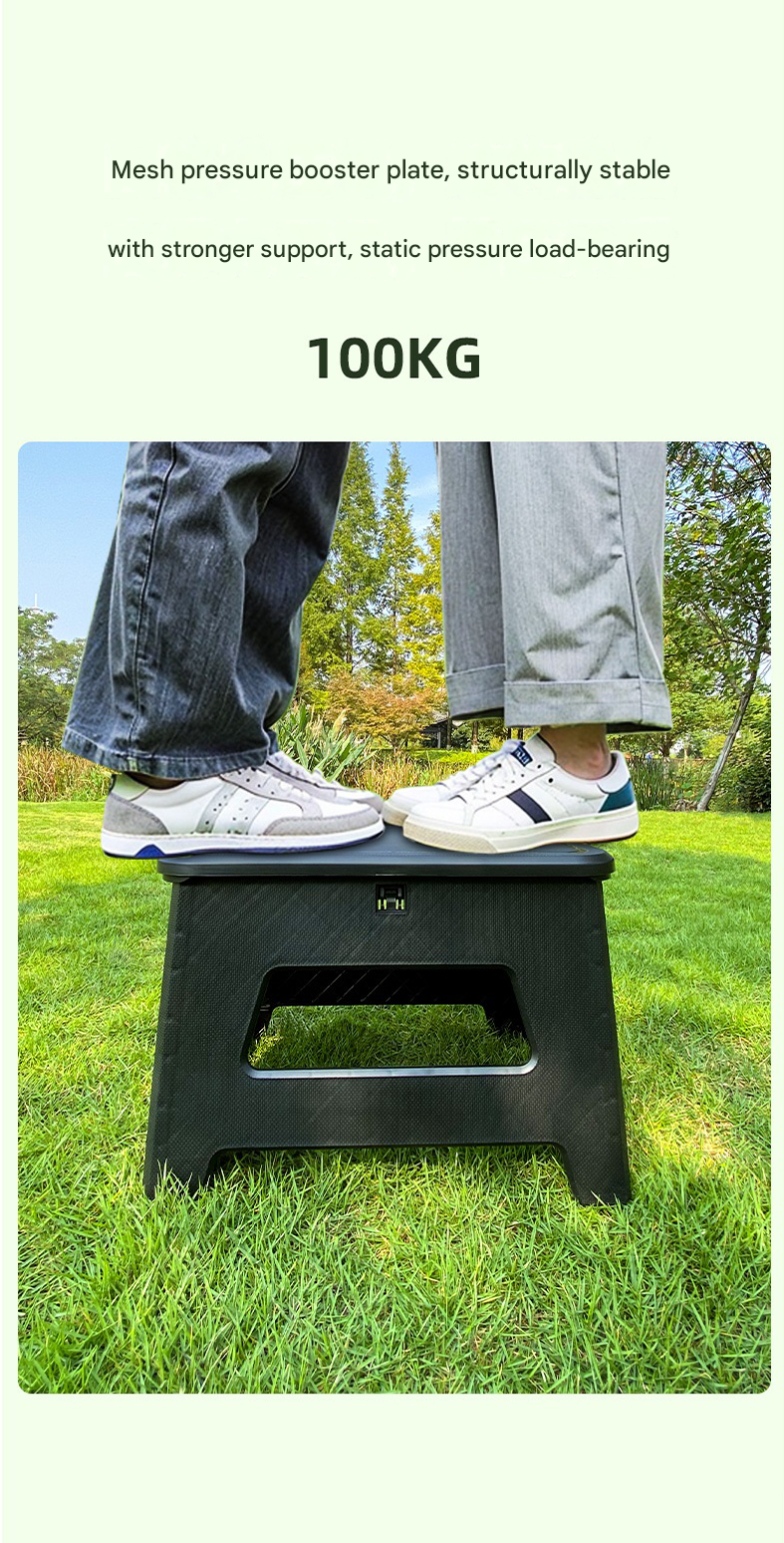 Black Small size Portable Folding Toilet Stool - PP Material - 100kg Load Capacity view 5