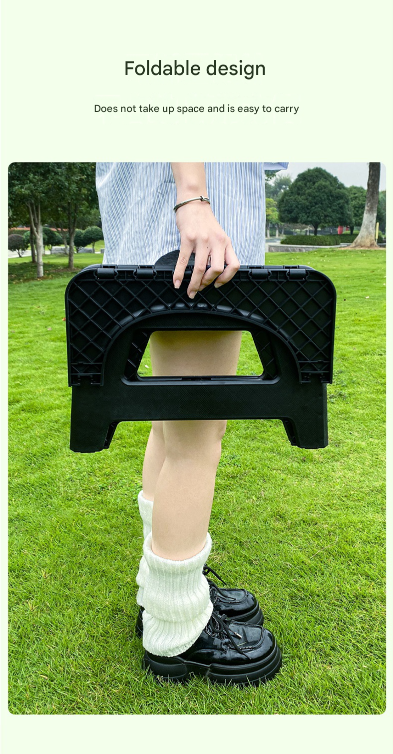Gray Small size Portable Folding Toilet Stool - PP Material - 100kg Load Capacity view 9