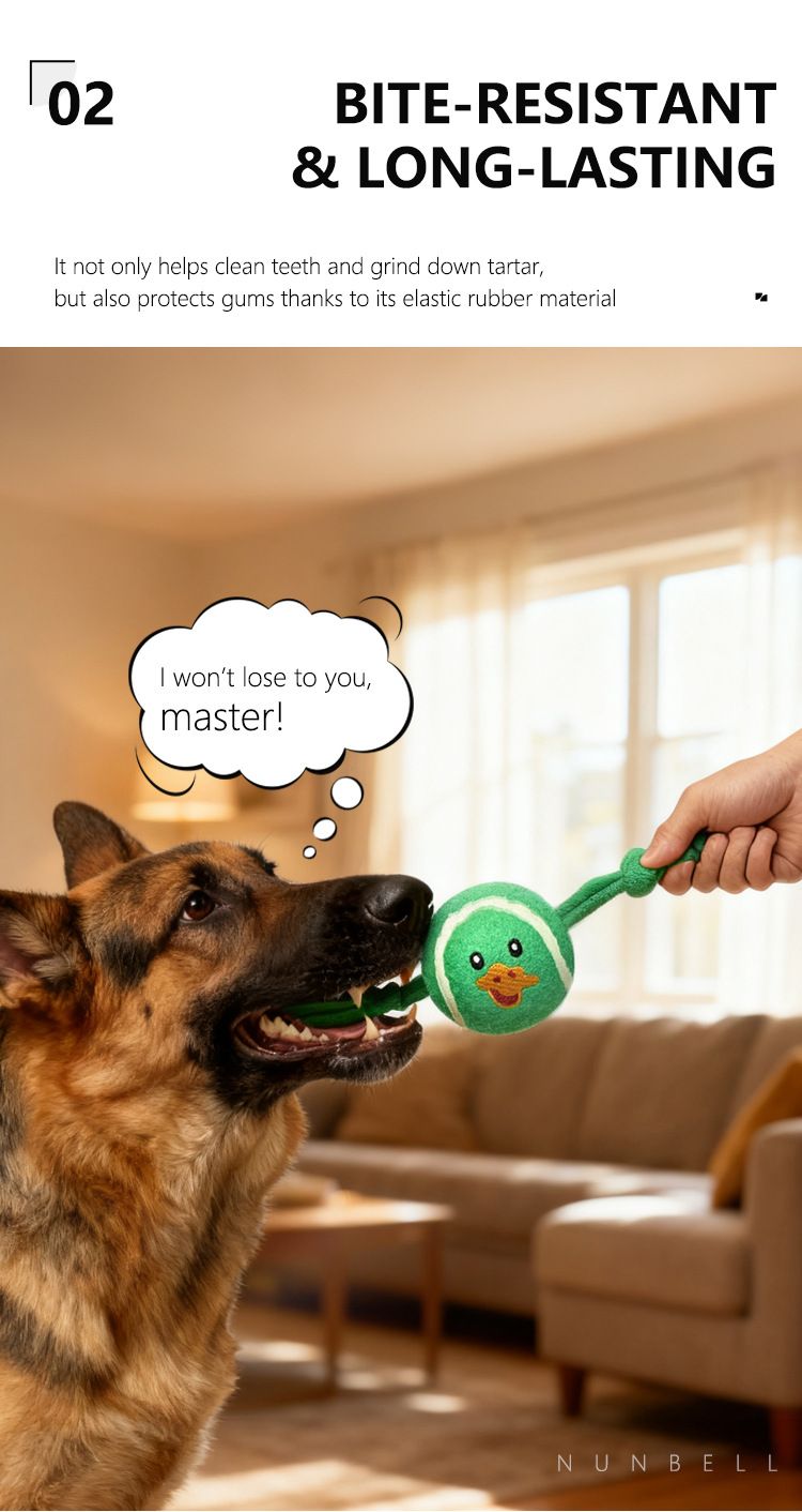 3-Piece Set High Elastic Pet Tennis Toy - Chew-Resistant Dog Ball with Plush view 5