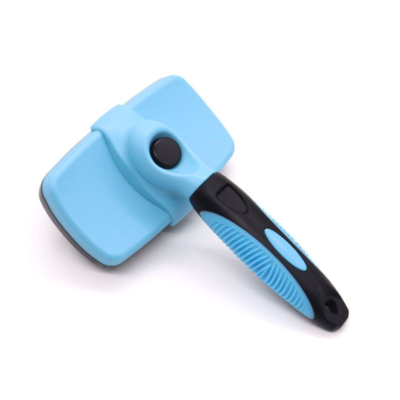 Sky blue Pet Grooming Brush - Large Self-Cleaning Deshedding Tool for Cats and
