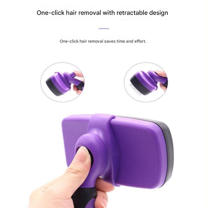 Yellow Pet Grooming Brush - Large Self-Cleaning Deshedding Tool for Cats and Dogs view 6