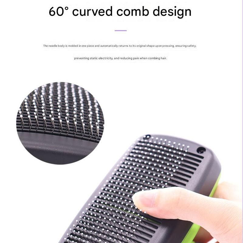 Blue Pet Grooming Brush - Large Self-Cleaning Deshedding Tool for Cats and Dogs view 3