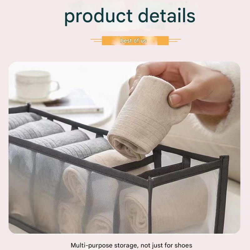 White Drawer Underwear Organiser Set - 3 Piece Mesh Storage Boxes for Bras view 2