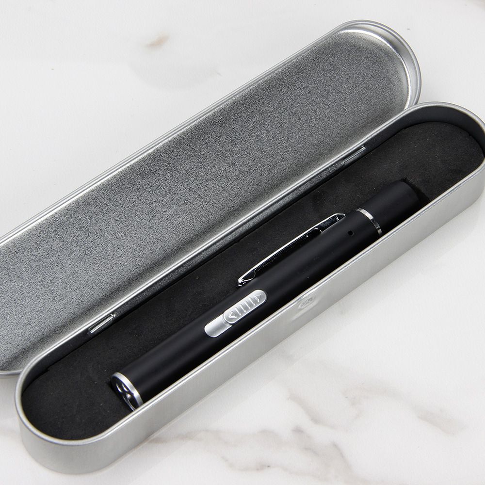 Black Metal Laser Cat Toy Pen Set - 2 Piece USB Rechargeable 3-in-1 Laser