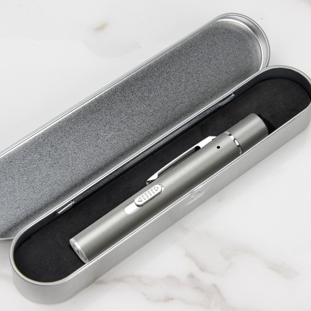 Grey and black Metal Laser Cat Toy Pen Set - 2 Piece USB Rechargeable 3-in-1 view 2