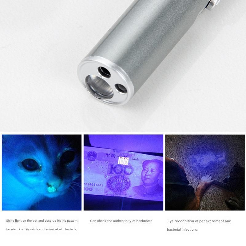 Grey and black Metal Laser Cat Toy Pen Set - 2 Piece USB Rechargeable 3-in-1 view 7