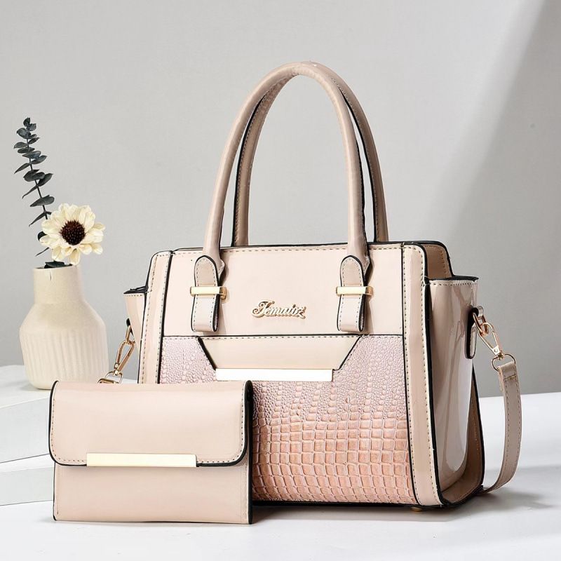 Mint pink Women's Handbag Set - Large Capacity 2 Piece Shoulder Bag with