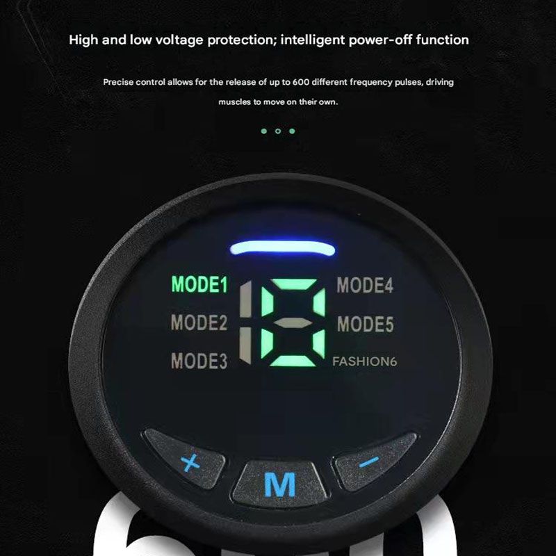 Blue EMS Muscle Stimulator Belt Set - Rechargeable Abdominal Toning Trainer view 6