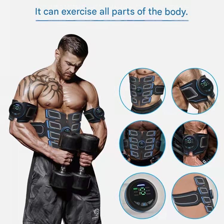 Orange EMS Muscle Stimulator Belt Set - Rechargeable Abdominal Toning Trainer view 2