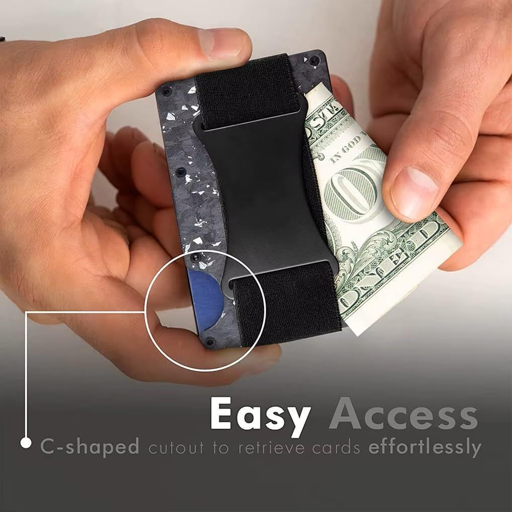 Dark green Slim RFID Blocking Aluminum Card Holder - Metal Wallet with Cash view 4