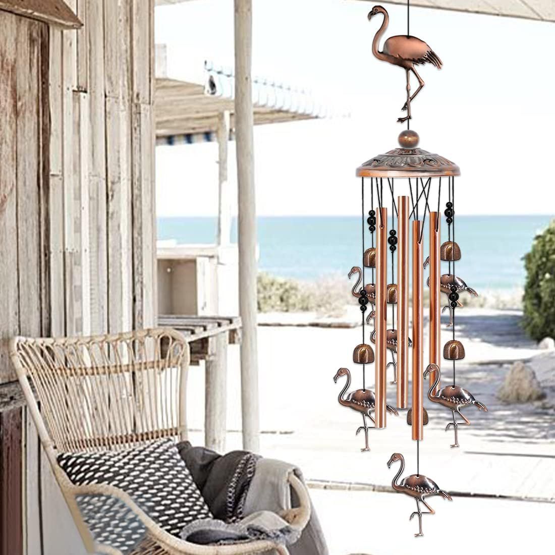 Ladybug Retro Metal Wind Chime - Large Hanging Bell Ornament for Balcony view 3