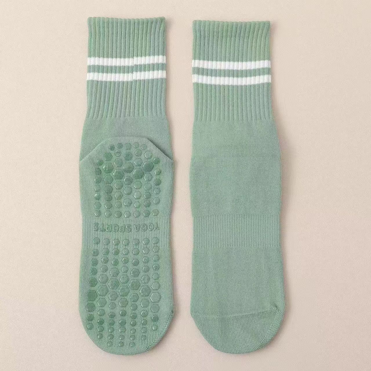 3-Pack Green Anti-Slip Yoga Socks - Grippy Non-Slip Pilates Dance Fitness — image 1