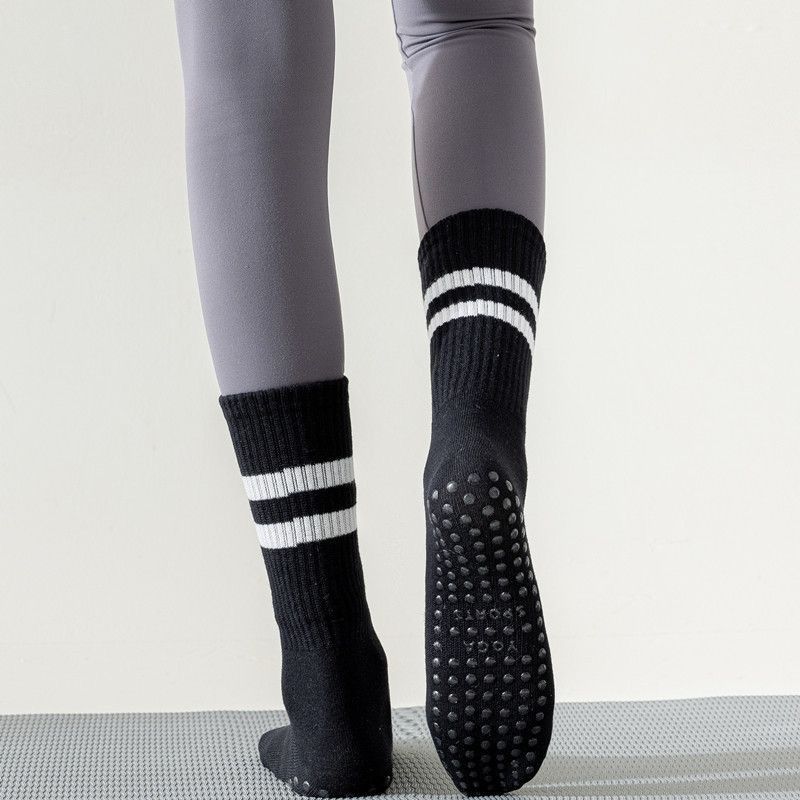 3-Pack Dark grey Anti-Slip Yoga Socks - Grippy Non-Slip Pilates Dance Fitness view 4