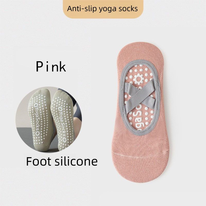 3-Pack Pink Anti-Slip Yoga Socks - Grippy Pilates Dance Fitness Socks with — image 1