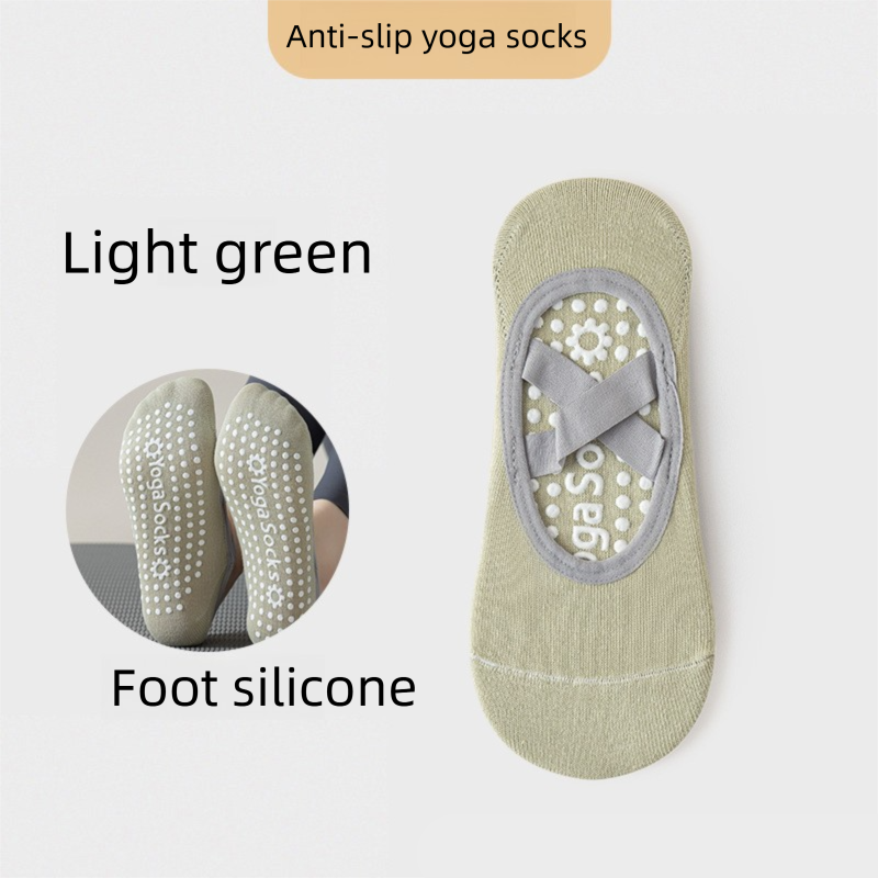 3-Pack Light green Anti-Slip Yoga Socks - Grippy Pilates Dance Fitness Socks — image 1