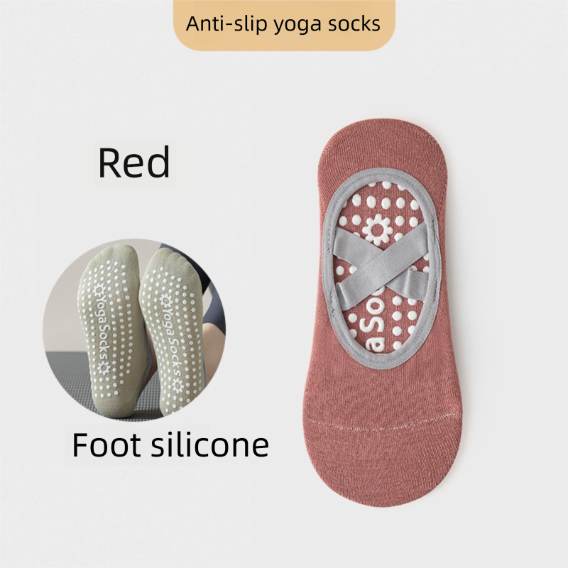 3-Pack Wine red Anti-Slip Yoga Socks - Grippy Pilates Dance Fitness Socks with — image 1