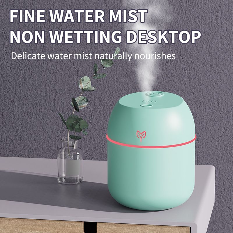 Green Mini USB Humidifier Large Mist - Desktop Ultrasonic Air Humidifier with