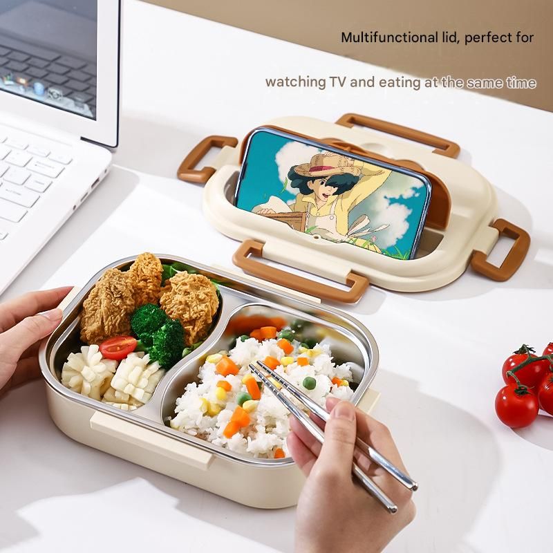2 Grids 316 Stainless Steel Insulated Lunch Box with Compartments Large view 3