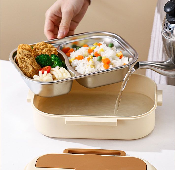 2 Grids 316 Stainless Steel Insulated Lunch Box with Compartments Large view 6