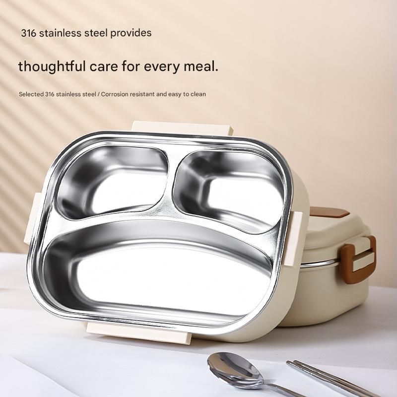 2 Grids 316 Stainless Steel Insulated Lunch Box with Compartments Large view 7