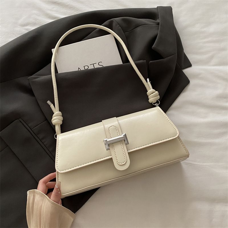 White French Chic Baguette Shoulder Bag Women’s Minimalist Crossbody Bag with