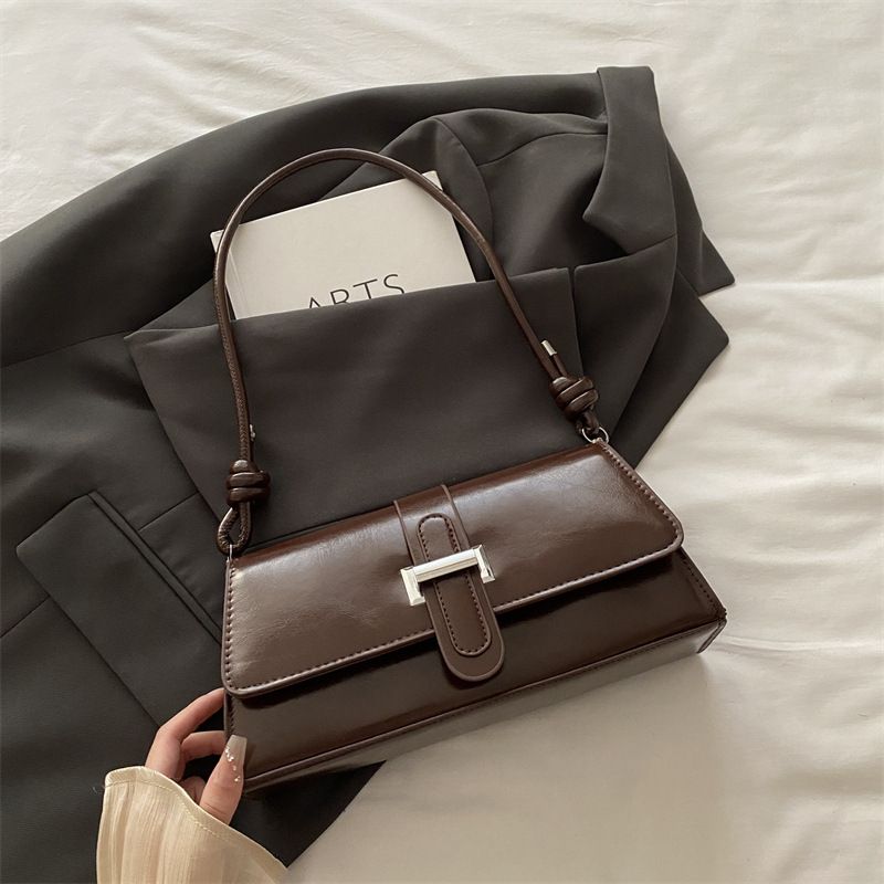 Coffee color French Chic Baguette Shoulder Bag Women’s Minimalist Crossbody