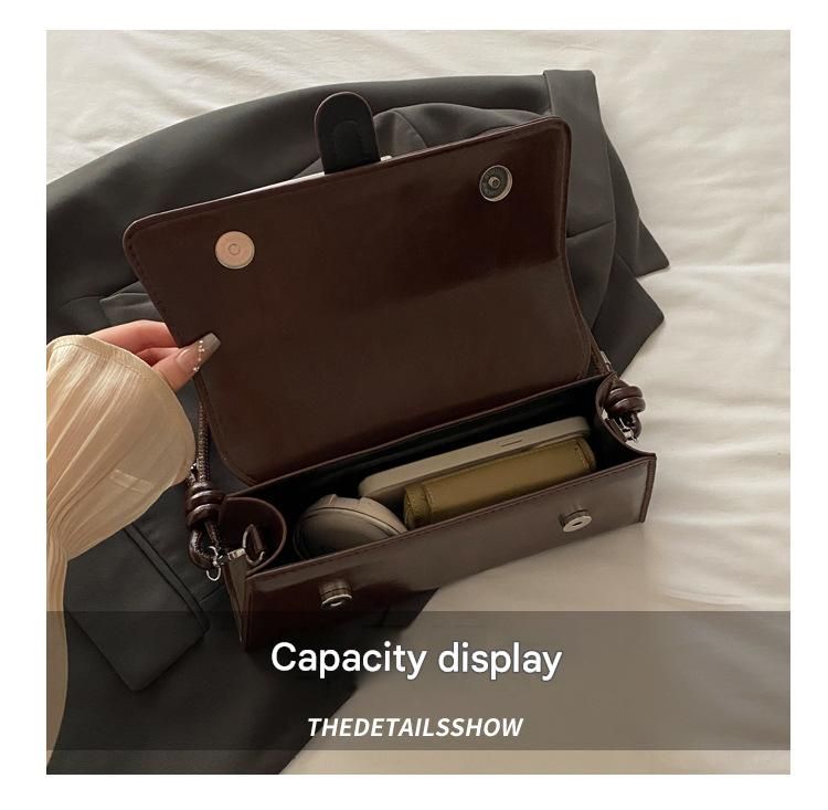 Coffee color French Chic Baguette Shoulder Bag Women’s Minimalist Crossbody view 6