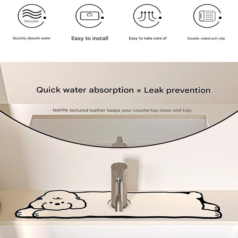 2-Piece Faucet Draining Mat Set Absorbent Sink Splash Guard Quick Dry Counter view 2